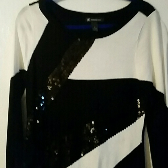 INC black and white  sequined sweater