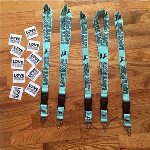 10 stickers and 5 lanyards