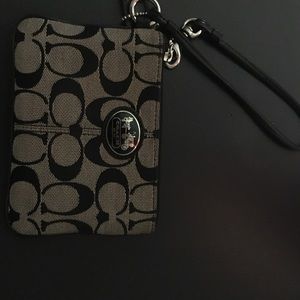 Coach black wristlet