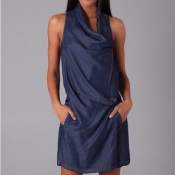 Helmut Lang Denim Wrap Front Dress Sz 2