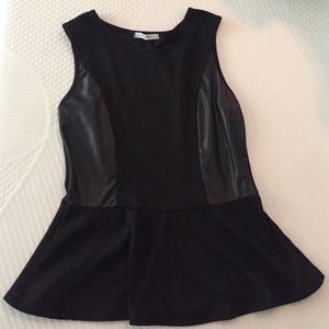 Black peplum tank top