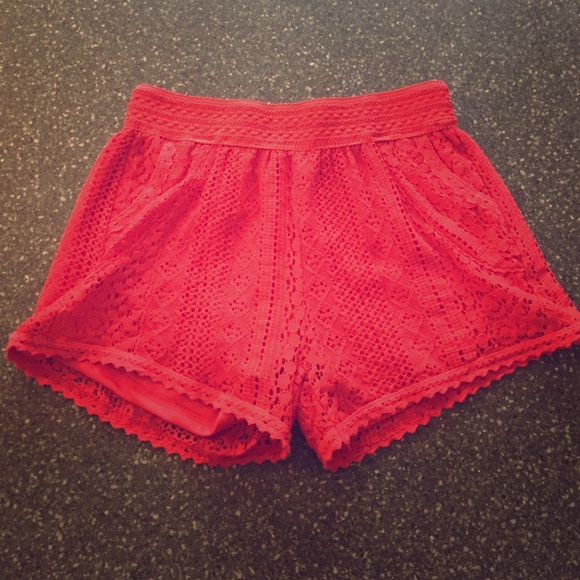 ⭐️FLASH SALE⭐️ Red lacy shorts! - Picture 1 of 3