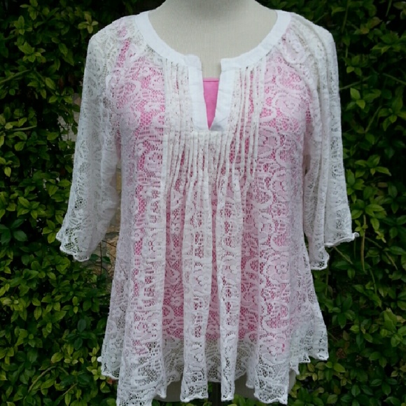 Lace over blouse