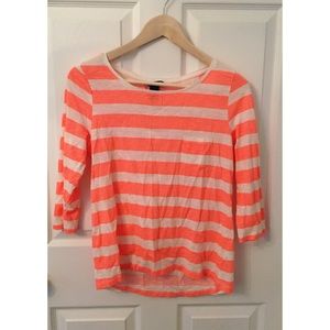 Orange Striped Pocket Tee