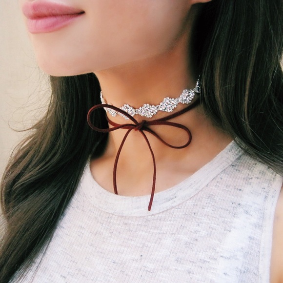 ❤️🍷CRYSTAL & SUEDE CHOKER 🍷❤️