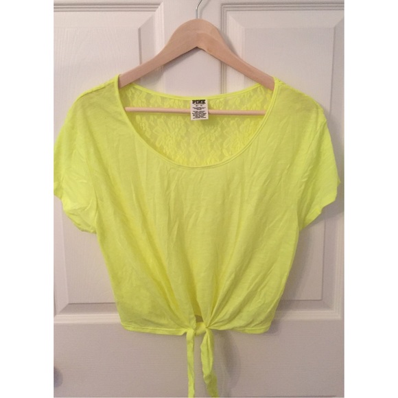 VS PINK Neon Yellow Crop Top