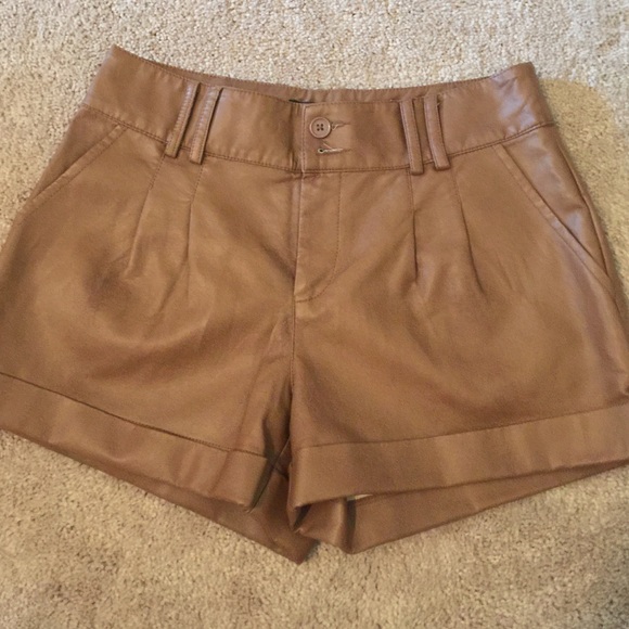 XXI Brown faux Leather high waist shorts - Size M