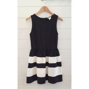 NWOT fit and flare, black/white dress