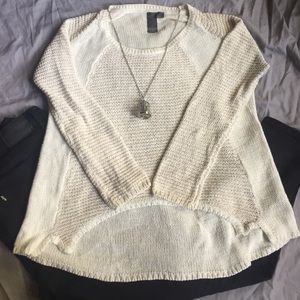 Hi low knit sweater marbled