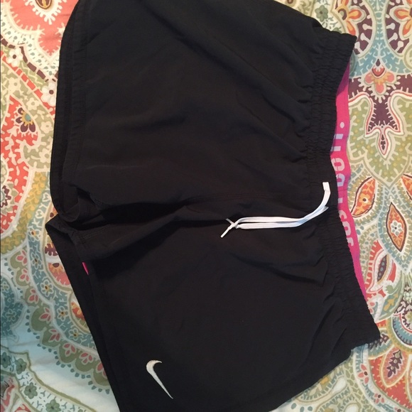 Black Nike Dri-Fit shorts with pink detail - Picture 2 of 3
