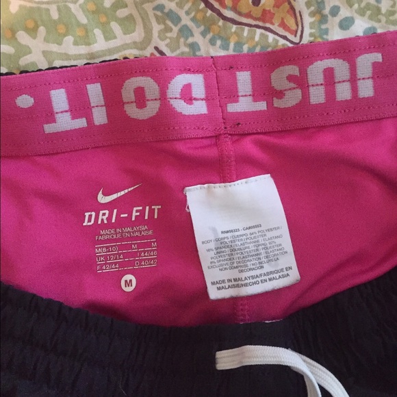 Black Nike Dri-Fit shorts with pink detail - Picture 3 of 3