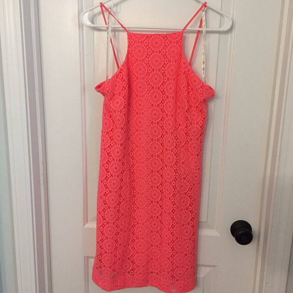 Lilly Pulitzer neon pink crochet dress