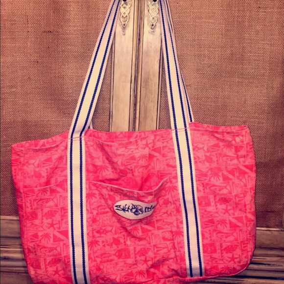Salt life beach canvas bag or getaway tote