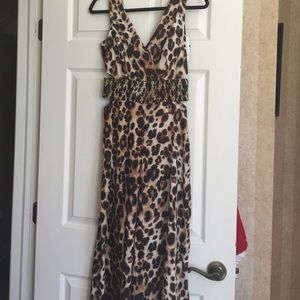 Bebe leopard print jumpsuit