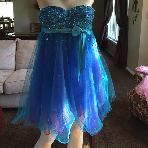 Blue and Purple Homecoming Dress