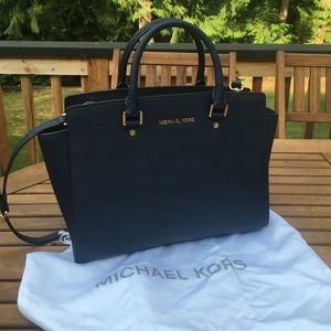 Michael Michael Kors Selma large satchel, navy