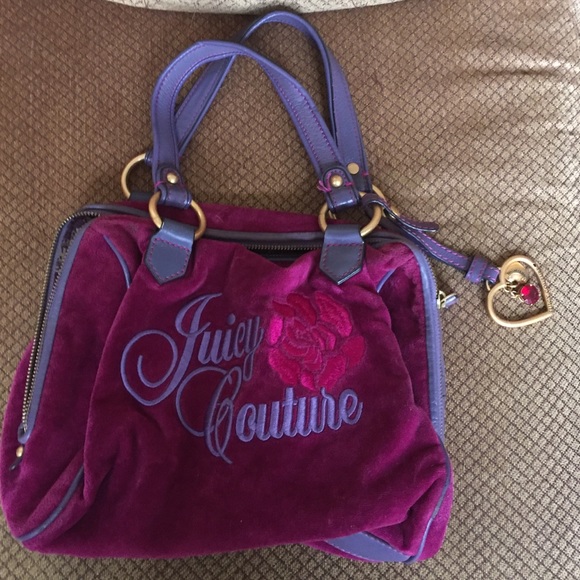 Juicy Couture magenta pink suede purse