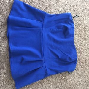 Forever 21 Plus blue peplum tube top.