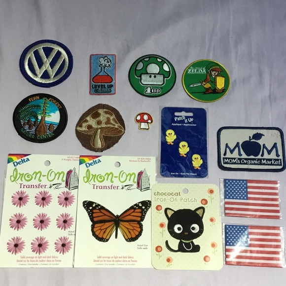 Clothing Patches. Embroidered. Mushroom, fern VW
