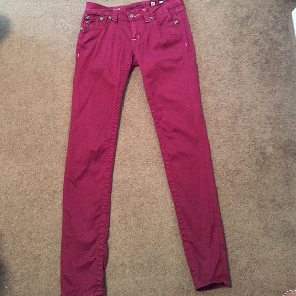 Miss Me maroon skinny jeans