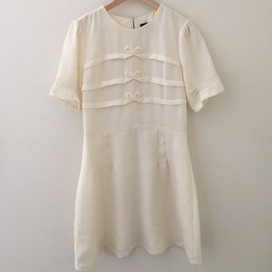 Topshop Women's Cream Bow Dress