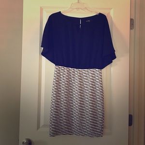 Navy & white cocktail dress