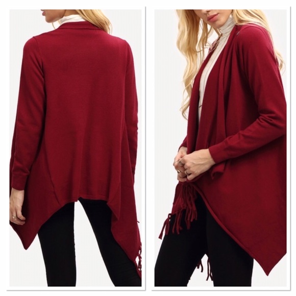 ‼️FINAL‼️Red color wrap front or open cardigan - Picture 2 of 4