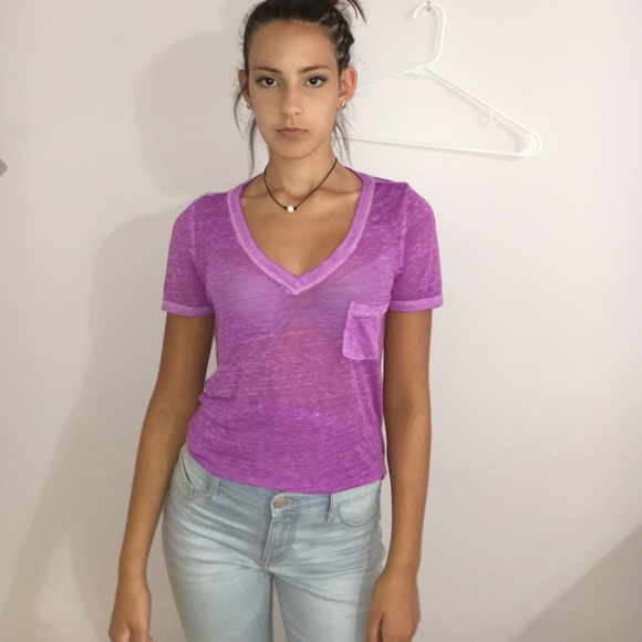 Purple v neck