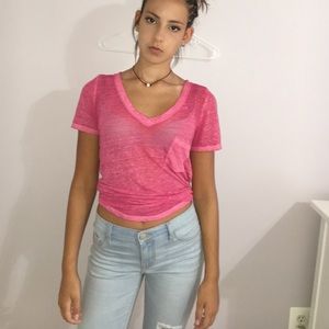 V neck pink