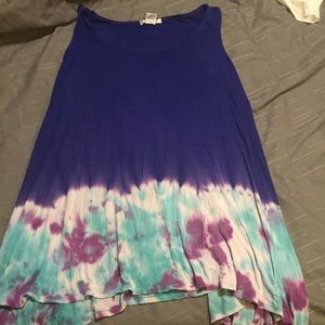 Tie dye blue tank top
