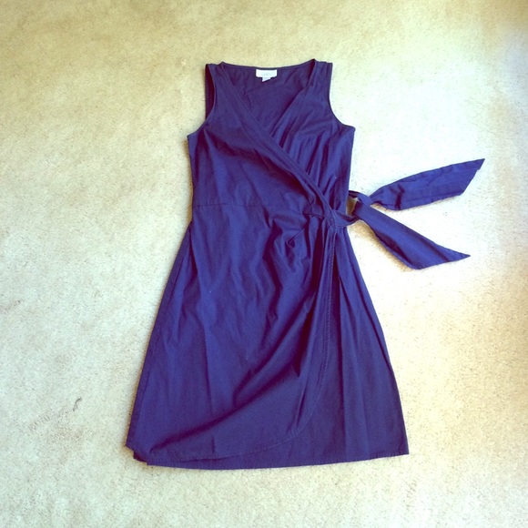 Anne Taylor Loft blue wrap around dress