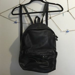 Black Leather Backpack from Brandy Melville