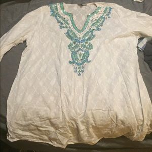 Beaded white tunic