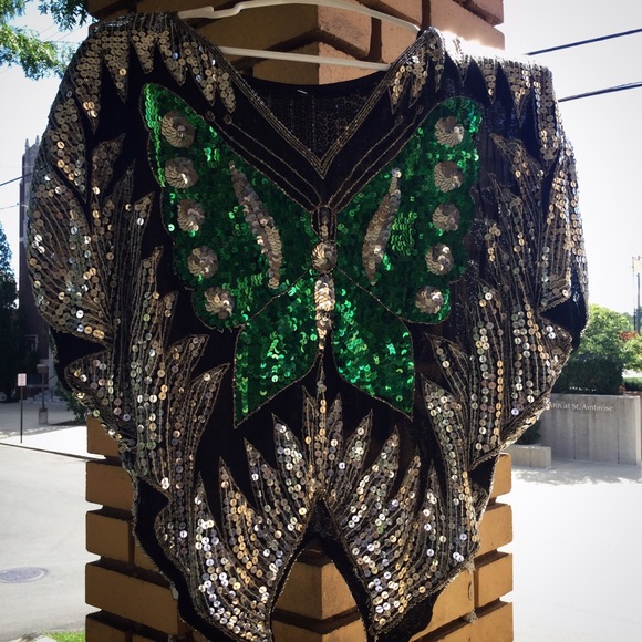 Urban Outfitters Tops - DiscoTek Sequence Butterfly Shirt