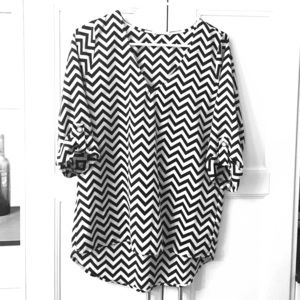 Black and White Chevron Top