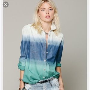 😎SOLD😎 Free People Ombre Buttondown
