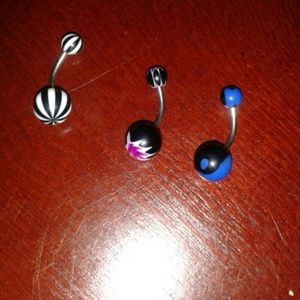 3 pack Navel piercings