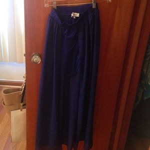 Royal blue pencil skirt with a sheer flow