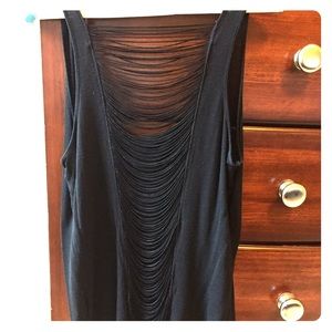 Fringe black tank