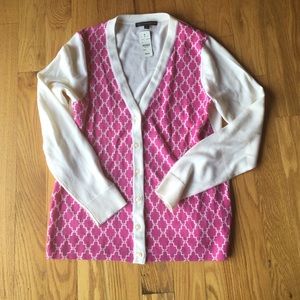 NWT Brooks Brothers Pink Patterned Cardigan