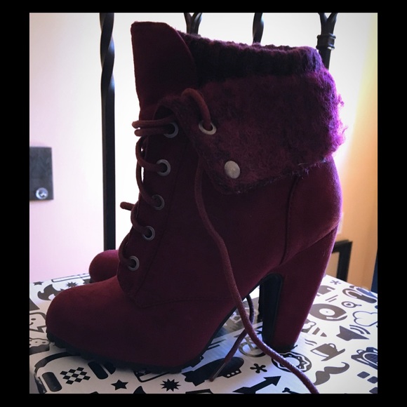 Bamboo Sweater Bootie - Burgundy
