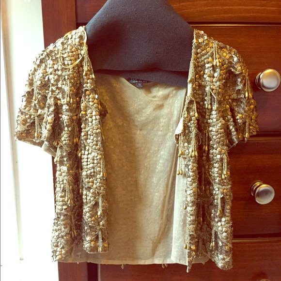 Beaded gold shrug