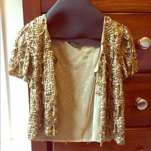 Beaded gold shrug