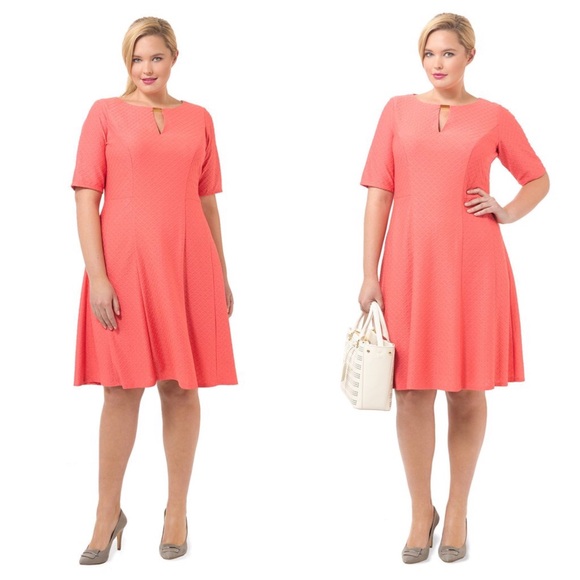 Textured Fit and Flare Dress by London Times