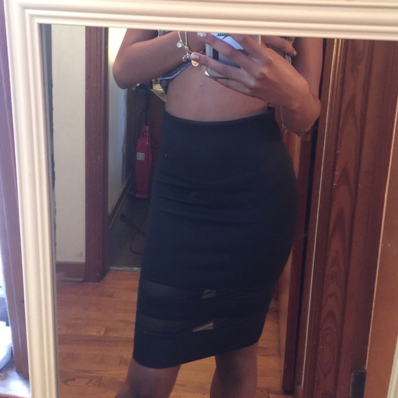 Black midi skirt