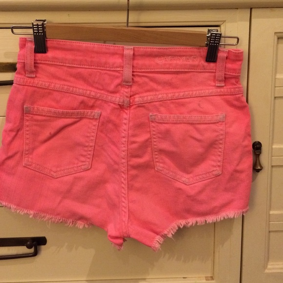 LF Carmar bright pink high waisted jean shorts - Picture 2 of 4