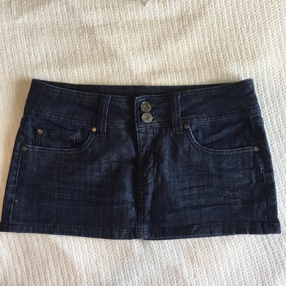 Dark denim jean skirt