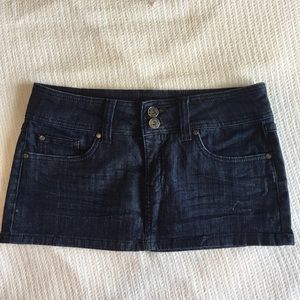 Dark denim jean skirt