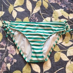 Teal Striped Bikini Bottom
