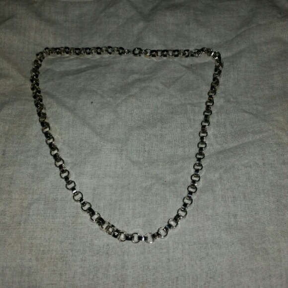 silver barrel belcher necklace